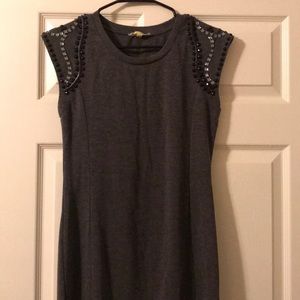Dark grey knit mini dress